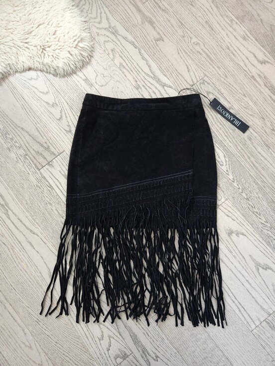Blank NYC Dresses & Skirts - BLANK NYC leather mini skirt with flinge Size 24